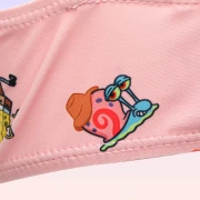 Nickelodeon Sünger Bob Kare Pantolon Baskılı Pembe Sarı Bikini Takımı