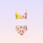 Nickelodeon SpongeBob SquarePants Printed Bikini Set – Pink & Yellow – Girls