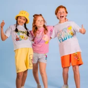 Nickelodeon Sünger Bob Kare Pantolon Patrick Yıldız Ice Cream Baskılı Bisiklet Yaka Kız Çocuk Tişört