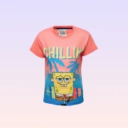 Nickelodeon SpongeBob SquarePants “Chillin” Printed Crewneck T-Shirt – Multicolor – Boys