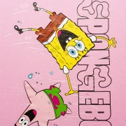 Nickelodeon Sünger Bob Kare Pantolon ve Patrick Yıldız Ön Arka Baskılı Bisiklet Yaka Kadın Tişört