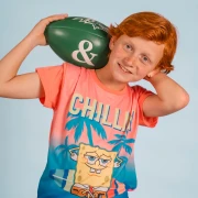 Nickelodeon SpongeBob SquarePants “Chillin” Printed Crewneck T-Shirt – Multicolor – Boys
