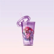 Nickelodeon Star Trek Character Purple Cup with Straw 470 ml