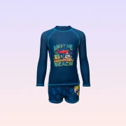 Nickelodeon SpongeBob SquarePants Printed Long Sleeve Swim Set – Navy – Boys