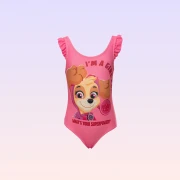Nickelodeon Paw Patrol Baskılı Pembe Kız Çocuk Mayo