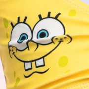 Nickelodeon Sünger Bob Kare Pantolon Baskılı Pembe Sarı Bikini Takımı