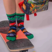 Nickelodeon Genç Mutant Ninja Kaplumbağalar Desenl Unisex Çocuk Çorabı 31-34