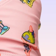 Nickelodeon Sünger Bob Kare Pantolon Baskılı Pembe Sarı Bikini Takımı