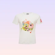 Nickelodeon SpongeBob SquarePants & Friends Print Crewneck T-Shirt – White – Women