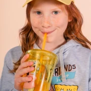 Nickelodeon Sünger Bob Patrick Figürlü Sarı Pipetli Bardak 470 ml
