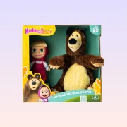 Masha and the Bear Plush Toy Set – 20 cm Bear & 12 cm Masha Doll