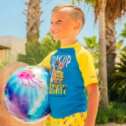 Nickelodeon SpongeBob SquarePants Printed Short Sleeve Swim Set – Yellow & Navy – Boys