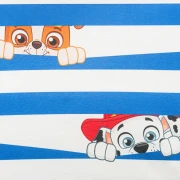 Nickelodeon Paw Patrol Baskılı Bisiklet Yaka Mavi Beyaz Çizgili Erkek Çocuk Tişört