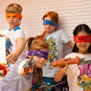 Nickelodeon Genç Mutant Ninja Kaplumbağalar Turtle Power Baskılı Bisiklet Yaka Mavi – Erkek Çocuk