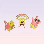 Nickelodeon Металлические значки с персонажами Губки Боба — набор из 3 штук