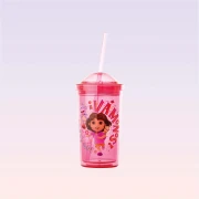 Nickelodeon Dora Character Red Cup with Straw 350 ml