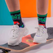 Nickelodeon Genç Mutant Ninja Kaplumbağalar Desenl Unisex Çocuk Çorabı 31-34