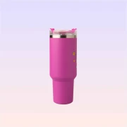 The Land of Legends Chateau Print Thermos - Pink
