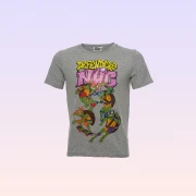 Nickelodeon Genç Mutant Ninja Kaplumbağalar Defenders of NYC Baskılı Bisiklet Yaka Gri Kadın Tişört