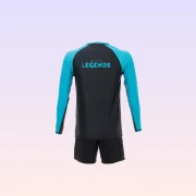 The Land of Legends Men's Long Sleeve Swim Top Black Green