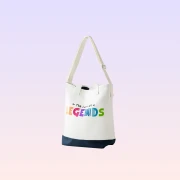 Legends White Tote Beach Bag with Navy Blue Base