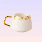 The Land of Legends 2-Piece Purple Turkish Coffee Cup Set with Chateau Design