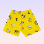 Sünger Bob Kare Pantolon Erkek Çocuk Pijama Takımı Sarı
