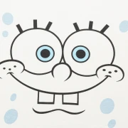 Nickelodeon Sünger Bob Kare Pantolon Baskılı Bisiklet Yaka Mavi Beyaz Kadın Crop Tişört L