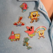Nickelodeon Sünger Bob Figürlü 4'lü Metal Rozet