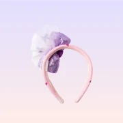 Purple Glitter Bow Crown Masha and The Bear