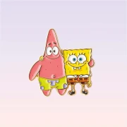 Nickelodeon Sünger Bob Figürlü 3'lü Metal Rozet