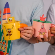 Nickelodeon Sünger Bob Patrick Baskılı Kapaklı Seramik Kupa