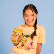 Nickelodeon Sünger Bob Patrick Figürlü Sarı Pipetli Bardak 470 ml