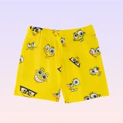 Sünger Bob Kare Pantolon Erkek Çocuk Pijama Takımı Sarı
