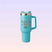 The Land of Legends Chateau Print Thermos - Blue