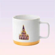 Legends White Ceramic Mug with Chateau Motif