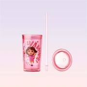 Nickelodeon Dora Character Red Cup with Straw 350 ml